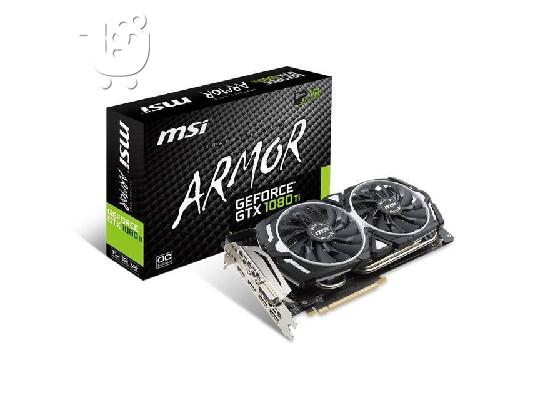 PoulaTo: MSI GeForce GTX 1080 ARMOR 8GB OC GDDR5X Κάρτα γραφικών PCI-E DVI HDMI 3xDP VR READY